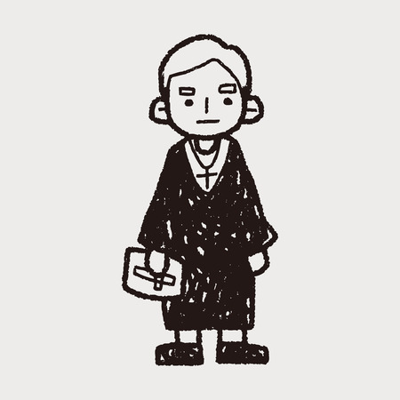 lawyer judge doodleのイラスト素材