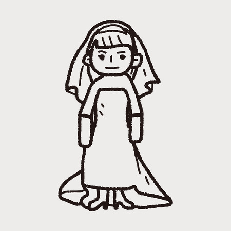 bride doodleのイラスト素材