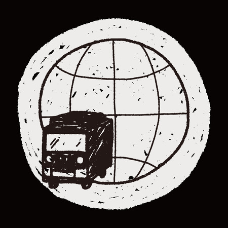 truck shipping doodleのイラスト素材