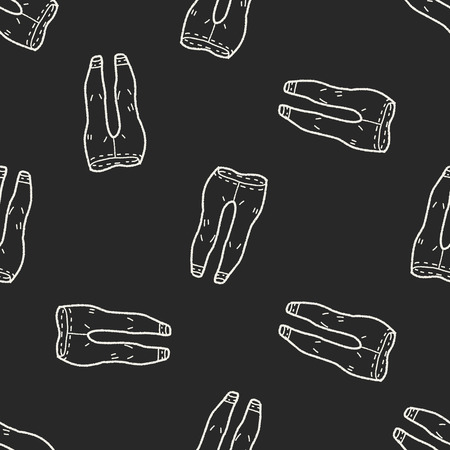 pant doodle seamless pattern backgroundのイラスト素材