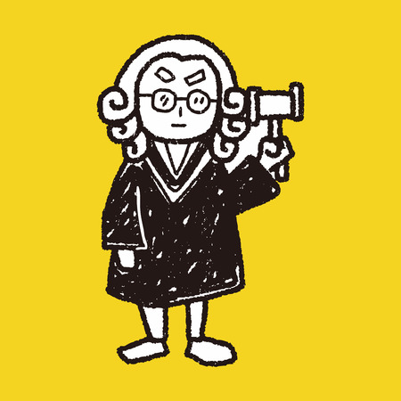 lawyer judge doodleのイラスト素材