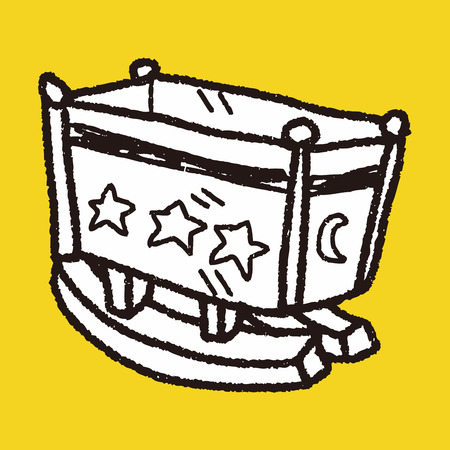baby bed doodleのイラスト素材