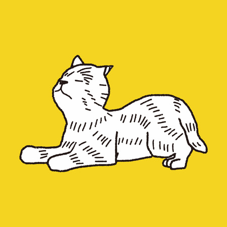 cat doodle drawingのイラスト素材