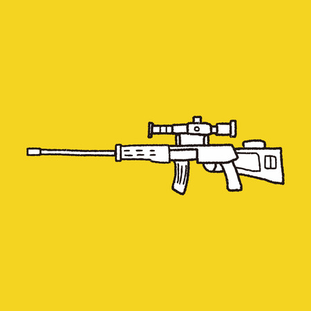 Sniper rifle doodleのイラスト素材
