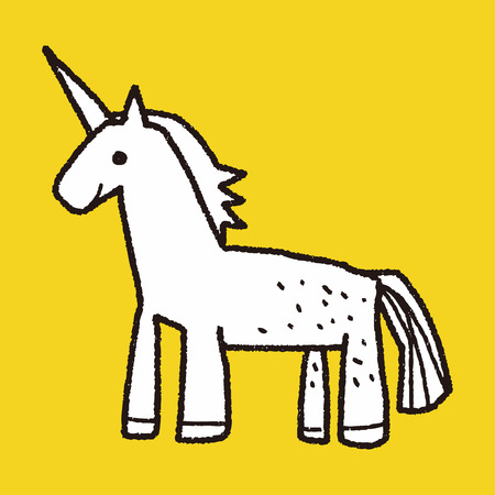 Unicorn doodleのイラスト素材