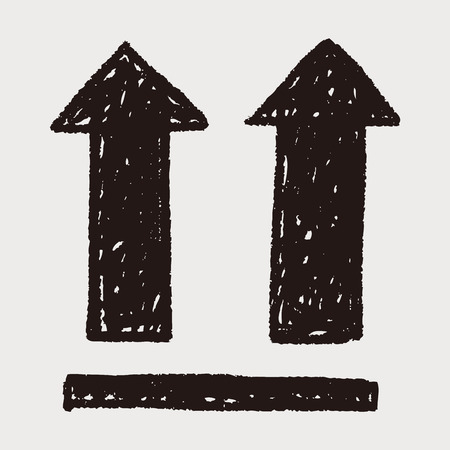 shipping box up doodleのイラスト素材