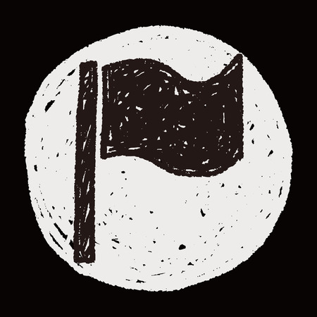 flag doodle drawingのイラスト素材