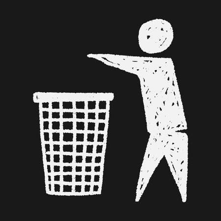 Throw trash doodleのイラスト素材