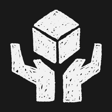 shipping box doodleのイラスト素材