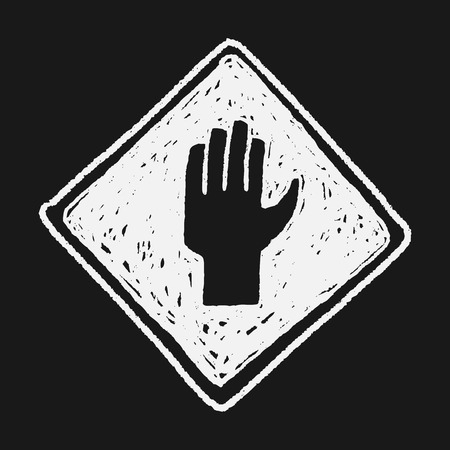 stop sign doodleのイラスト素材