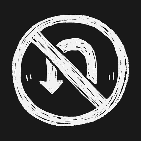 no Turn back doodleのイラスト素材