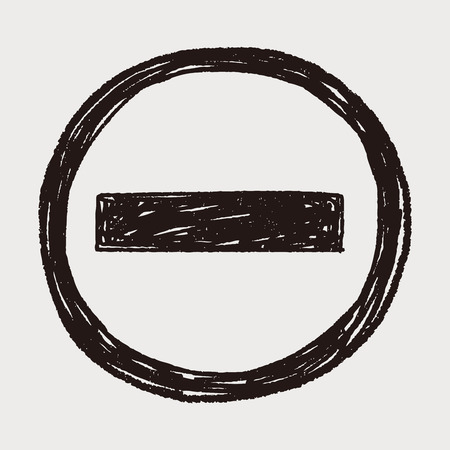 No Entry Traffic doodleのイラスト素材