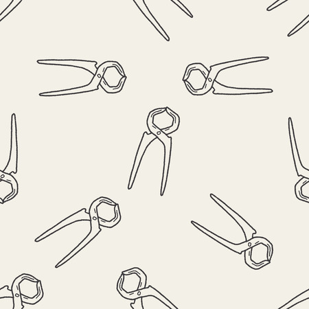 plier doodle seamless pattern backgroundのイラスト素材
