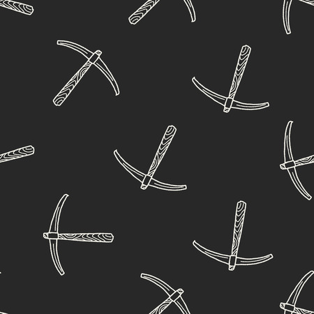 pickaxe doodle seamless pattern backgroundのイラスト素材