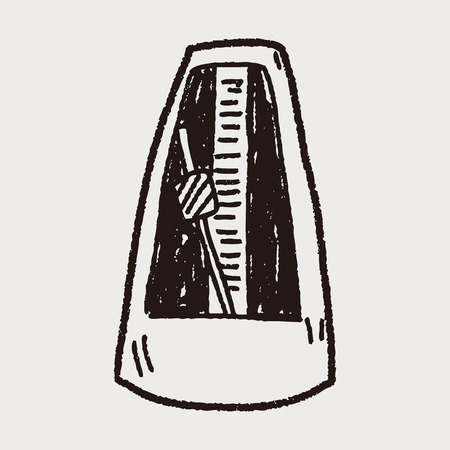 Metronome doodleのイラスト素材