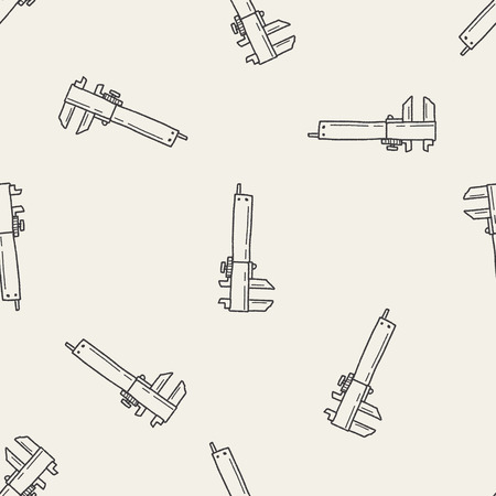 measuring tool doodle seamless pattern backgroundのイラスト素材