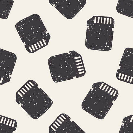 sd card doodle seamless pattern backgroundのイラスト素材