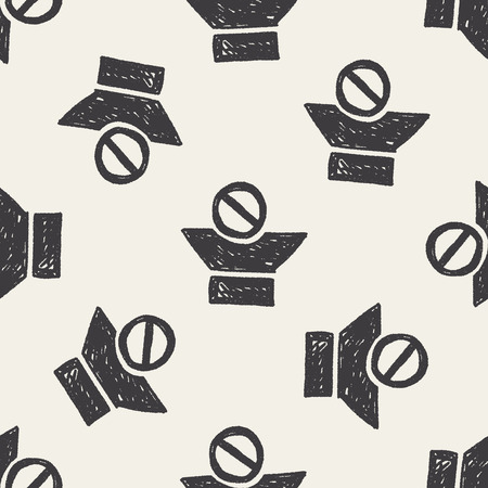 doodle Sound seamless pattern backgroundのイラスト素材
