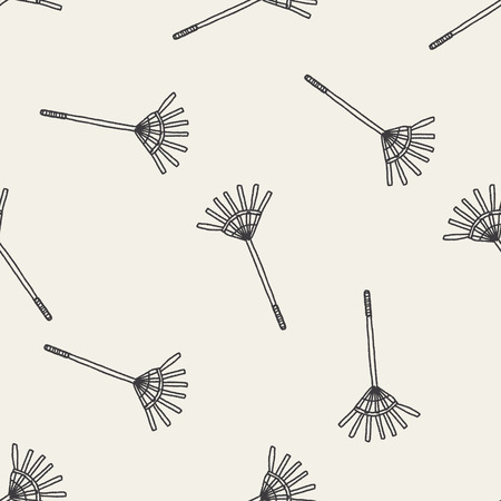 rake doodle seamless pattern backgroundのイラスト素材