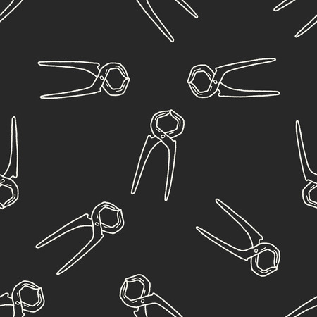 plier doodle seamless pattern backgroundのイラスト素材
