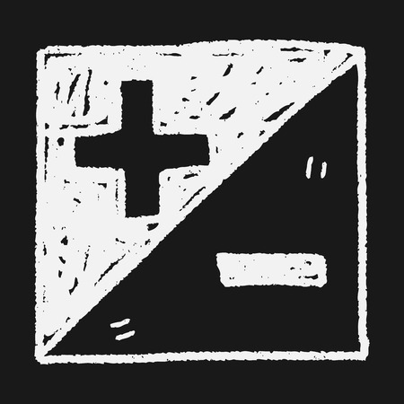 plus and less doodleのイラスト素材