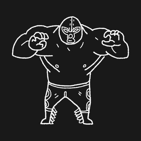 mexican wrestler doodleのイラスト素材