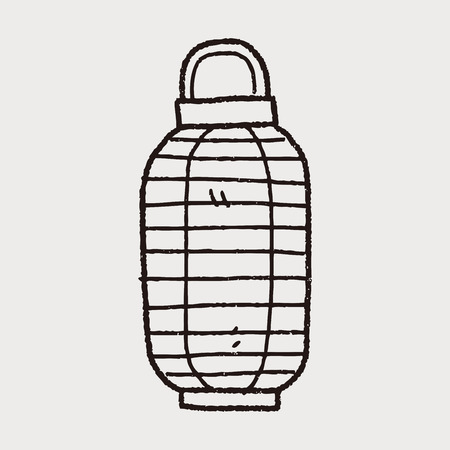 Chinese decorative lantern doodleのイラスト素材