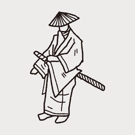 samurai doodleのイラスト素材