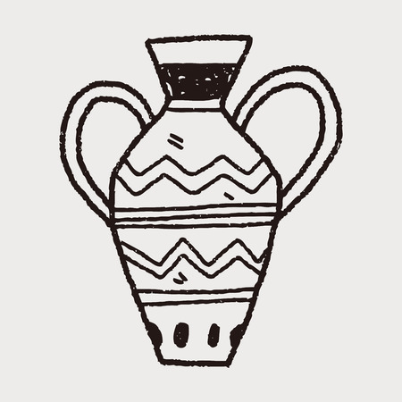 African Vase doodleのイラスト素材