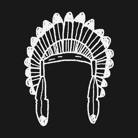 Indians hat doodleのイラスト素材