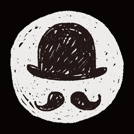 beard hat doodleのイラスト素材