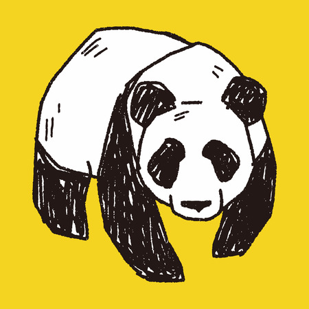panda doodleのイラスト素材