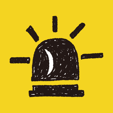 Warning Light doodleのイラスト素材