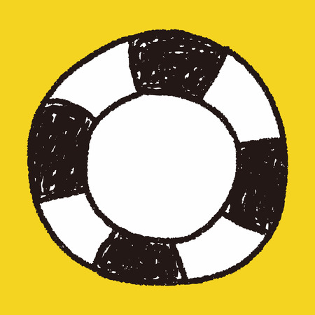 Lifebuoy doodleのイラスト素材
