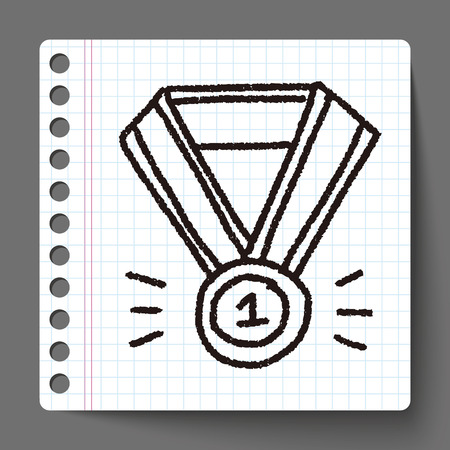 Medal doodle drawingのイラスト素材