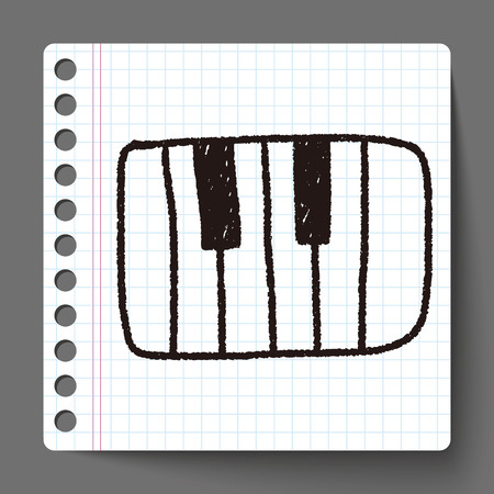 piano doodle drawingのイラスト素材