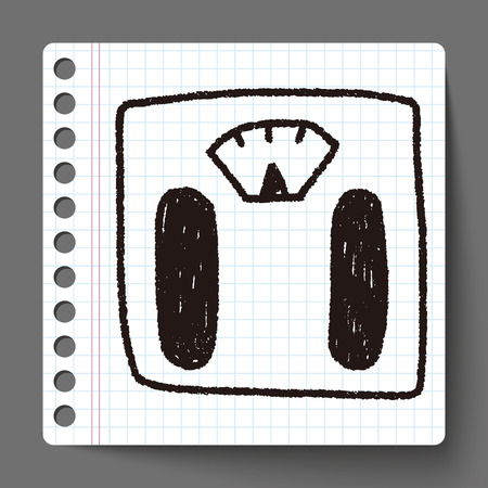 Weighting machine doodle drawingのイラスト素材
