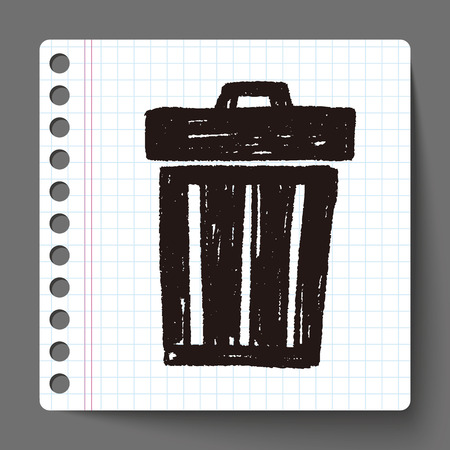 Doodle Trash canのイラスト素材