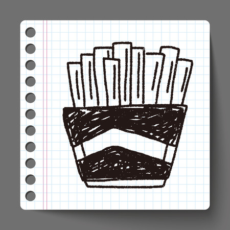 Doodle French friesのイラスト素材