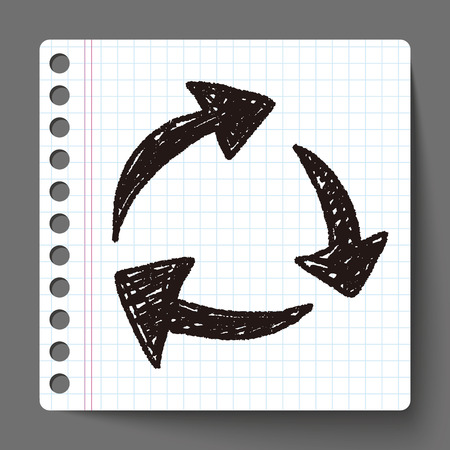 Environmental protection concept; Doing recycle to protect our environment; recycled garbage; doodleのイラスト素材