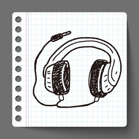 Doodle Headphoneのイラスト素材