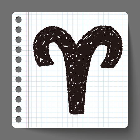 aries Constellation doodleのイラスト素材