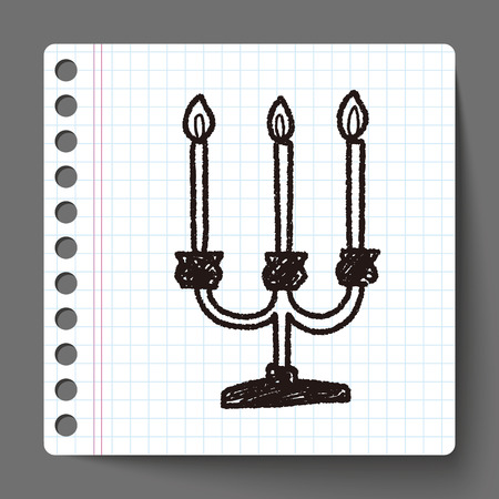 candle doodleのイラスト素材