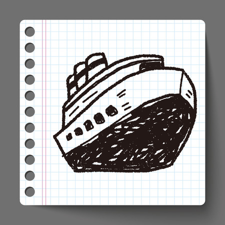 doodle boatのイラスト素材