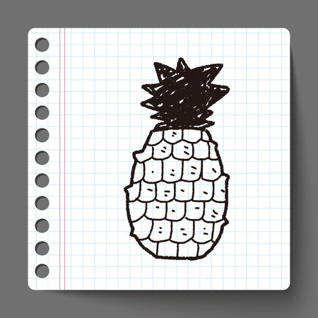 pineapple doodleのイラスト素材