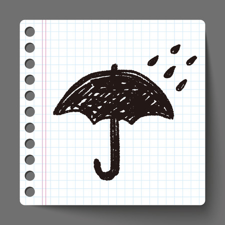 umbrella doodleのイラスト素材