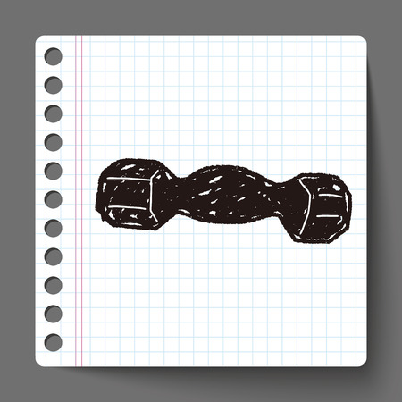 dumbbell fitness doodleのイラスト素材