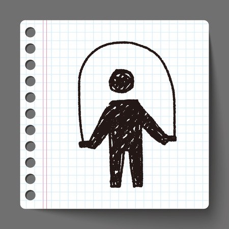 rope skipping doodleのイラスト素材