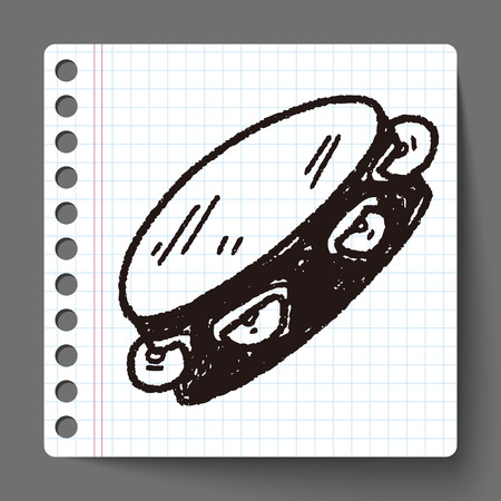 Tambourine doodleのイラスト素材