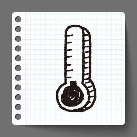 doodle thermometerのイラスト素材